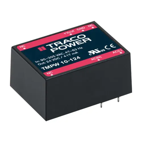 TMPW 10-112 - 12Vdc 0.833A/12V PCB Mount Power Supply PCB Mount/Encapsulated 12 Volts 0.833 Amps Time-Limited
