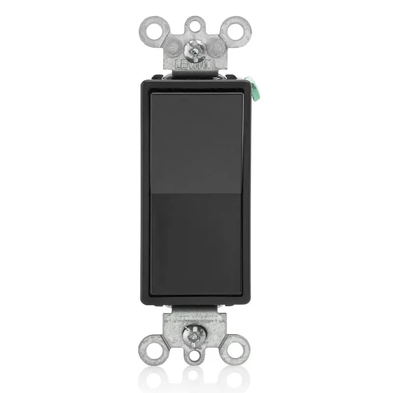 Leviton 5604-2E 120/277-Volt 15-Amp 4-Way Residential Grade Rocker AC Quiet Switch Black Decora® Money Back Guarantee