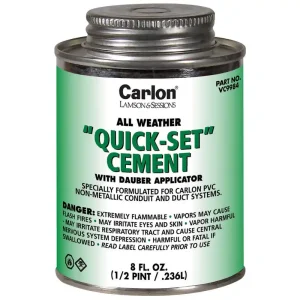 Thomas & Betts VC9982 Quickset PVC Cement With Dauber Applicator Clear 1 qt Carlon® Holiday Sale