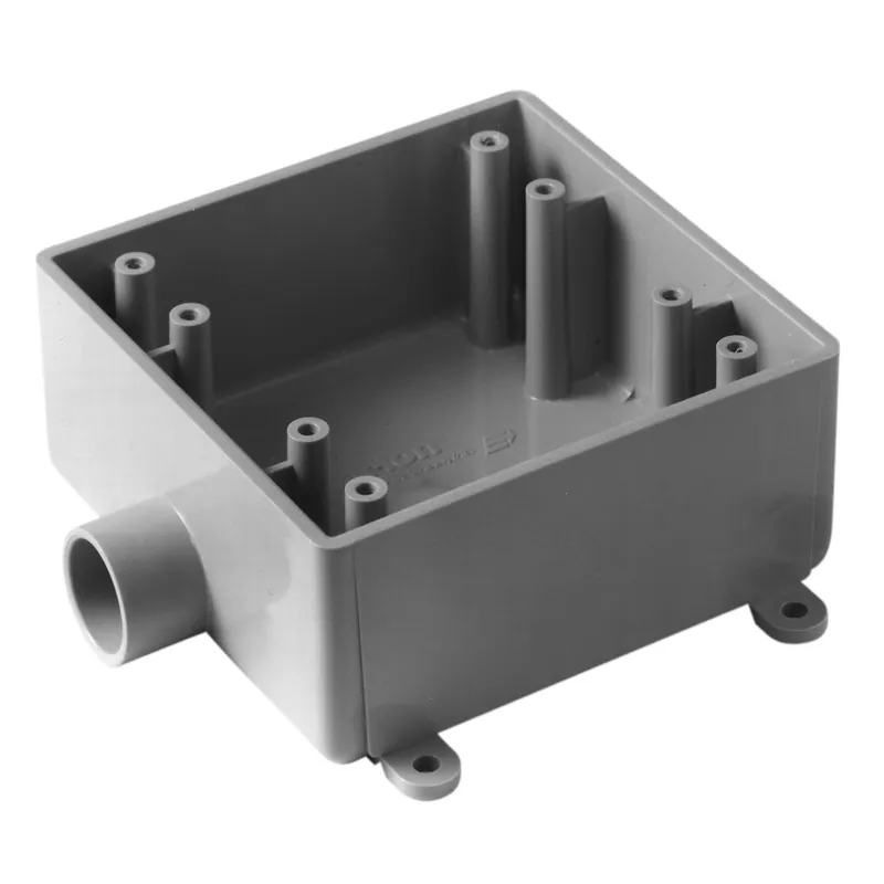 Thomas & Betts E9802D 2-Gang 2FSE Switch Box (1) 1/2-Inch Hub 4.620-Inch x 4.620-Inch x 1.98-Inch Gray Carlon® Same Day Shipping