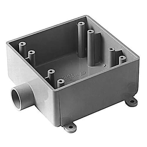 Thomas & Betts E9802F 2-Gang 2FSE Switch Box (1) 1-Inch Hub 4.620-Inch x 4.620-Inch x 1.98-Inch Gray Carlon® Get Yours