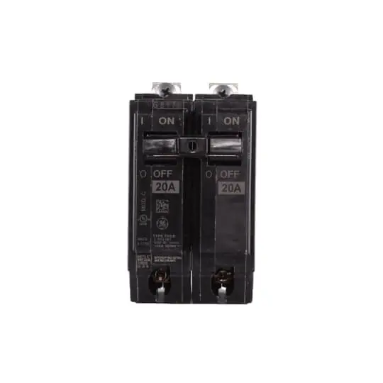 Best Price GE Industrial THQB2120 Bolt-On Mount Type THQB Miniature Circuit Breaker 2-Pole 20-Amp 120/240-Volt AC
