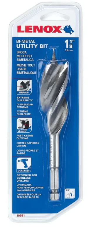 Top Rated Lenox Tools 1095106A1816 Bi-Metal Utility Wood Drill Bit 1-1/8-Inch x 6-Inch