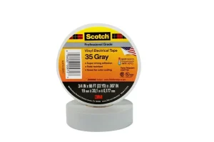 3M 35-GRAY-3/4 Premium Grade Electrical Tape 0.75-Inch x 66-ft x 7 mil PVC Backing Gray Scotch® Wholesale