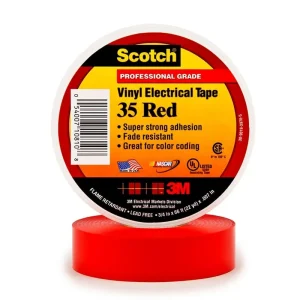 Order Now 3M 35-RED-3/4 Premium Grade Electrical Tape 0.75-Inch x 66-ft x 7 mil PVC Backing Red Scotch®