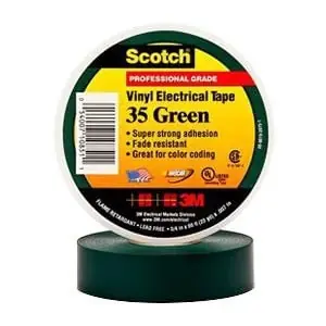 Clearance 3M 35-GREEN-3/4 Premium Grade Electrical Tape 0.75-Inch x 66-ft x 7 mil PVC Backing Green Scotch®