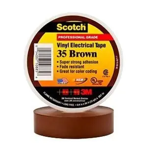 3M 35-BROWN-3/4X66FT Premium Grade Electrical Tape 0.75-Inch x 66-ft x 7 mil PVC Backing Brown Scotch® Hot Picks