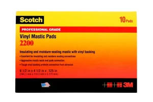 Buy Online 3M 2200-3-1/4X4-1/2 2200 Series Premium Grade Insulating Unprinted Mastic Pad 3.25-Inch x 4.5-Inch x 125 mil PVC Backing Black Scotch®