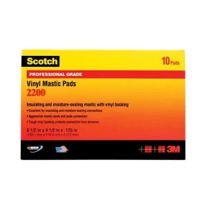 Exclusive 3M 2200-6-1/2X4-1/2 2200 Series Premium Grade Insulating Unprinted Mastic Pad 6.5-Inch x 4.5-Inch x 125 mil PVC Backing Black Scotch®