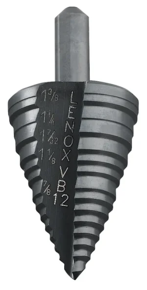 Modern Lenox Tools 30912VB12 Steam Oxide Coated Metal Knockout Step Drill Bit 7/8 - 1-3/8-Inch Vari-Bit®