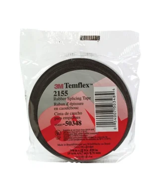 3M 2155-3/4X22FT General Use Splicing Tape 0.75-Inch x 22-ft x 30 mil Rubber Backing Black Temflex™ Next Day Delivery