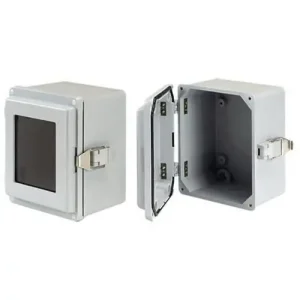 Hoffman A1287JFGQRR NEMA 4X Molded Fiberglass Polyester One Door Solid Hinge Cover With Quick-Release Latch 8-Inch x 12-Inch x 7-Inch Light Gray Exclusive Offer