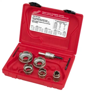 Bulk Order Milwaukee Tool 49-22-8310 Sheet Metal Carbide Cutter 7-Piece Electrician's Hole Saw Kit 7/8 - 2-Inch