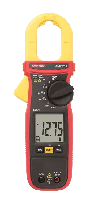 Fluke AMP-210 Digital AC TRMS Clamp Meter 0 - 600-Amp DC 0 - 600-Amp AC 0 - 600-Volt DC 0 - 600-Volt AC Amprobe Final Sale