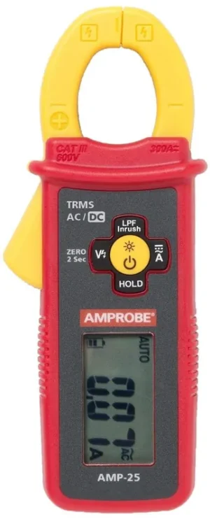 Last Chance Fluke AMP-25 True RMS AC/DC Auto-Ranging Mini-Clamp 1-Inch Maximum 60/300-Amp AC/DC Amprobe