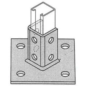 Versabar VF-9601 Electrogalvanized Steel 10-Hole Post Base Luxury