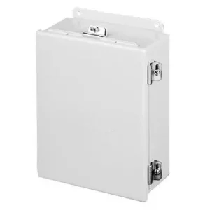 Hoffman A806CHNF NEMA 4 Polyester Powder Coated Steel One Door Continuous Hinge Enclosure With Clamp 6-Inch x 8-Inch x 3.5-Inch ANSI 61 Gray Direct From Factory