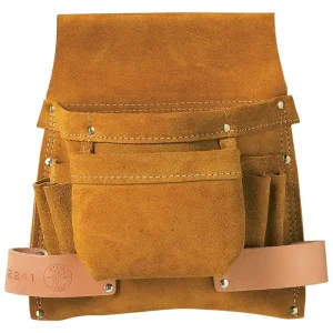 No Minimum Order Klein Tools 42241 6 Pocket Nail/Screw And Tool Pouch Leather 11-Inch x 3-Inch x 11-3/4-Inch