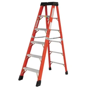 Place Order Lynn Ladder Corporate FT304 Fiberglass Triumph Step Ladder 4-ft Zinc Plated
