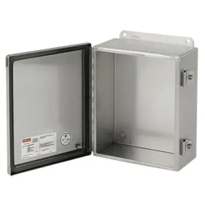Hoffman A1614CHNFSS6 NEMA 4X #4 Smooth Brushed 316L Stainless Steel One Door Continuous Hinged Enclosure With Clamp 14-Inch x 16-Inch nVent Express Delivery