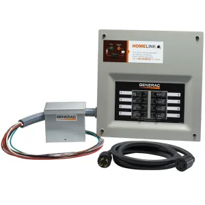 Generac 6854 2-Pole Upgradeable 10-Circuit Manual Transfer Switch 30-Amp 240-Volt NEMA 1 Indoor HomeLink Free Returns