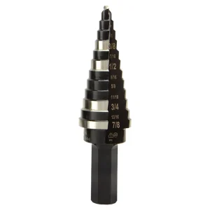 Klein Tools KTSB14 High Speed Steel Step Drill Bit 3/16 - 7/8-Inch Premium