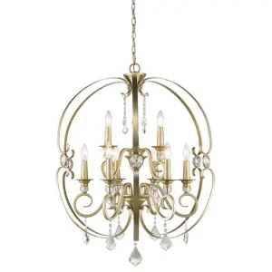 Buy Direct Golden Lighting 1323-9-WG 2-Tier Chandelier 60-Watt White Gold Ella
