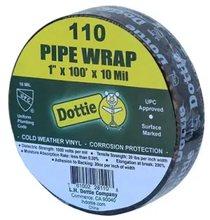 Dottie 110 Pipe Wrap Adhesive Tape 1-Inch x 100-ft x 10 mil Bargain