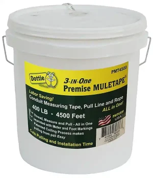 Dottie PMT4500 High Tenacity Polyester 3-In-1 Premise Pull Line Measuring Tape 4500-ft x 1/4-Inch Same Day Shipping