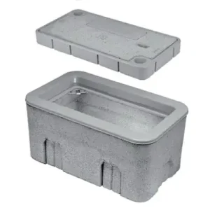 Oldcastle N36BOX Reinforced Concrete With Hardhat Plastic Cap Straight Wall Electrical Utility Pull Box 22-Inch x 35-Inch x 12-Inch Christy Warranty Included
