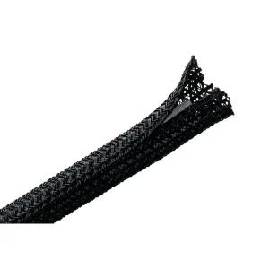 Hot Deal Hellermann Tyton 170-03024 Polyethylene Terephthalate Braided Sleeving Split Wrap 75-ft x 1/2-Inch x 0.025-Inch Black