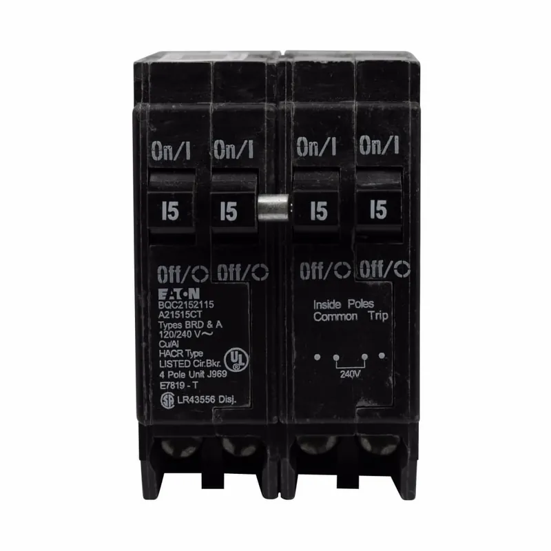 Affordable Eaton BQC215250 Plug-On Mount Type BQC Quadplex Circuit Breaker 4-Pole (1) 2-Pole 15-Amp (1) 2-Pole 50-Amp 120/240-Volt