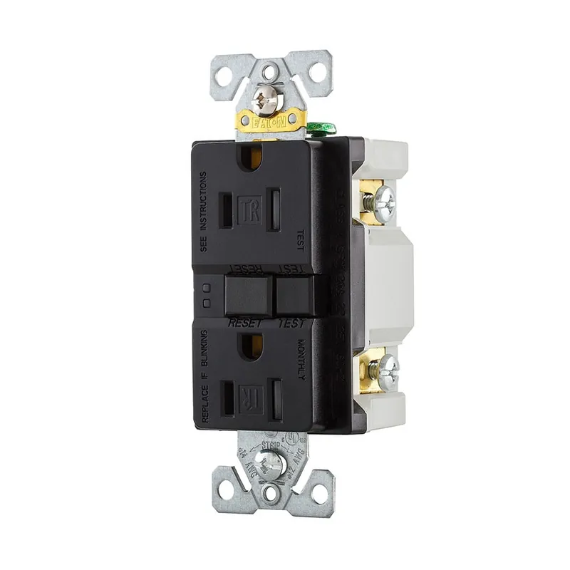 Price Drop Cooper Wiring Device TRSGF15BK Tamper-Resistant Self-Test Duplex GFCI Receptacle 15-Amp 125-Volt AC NEMA 5-15R Black