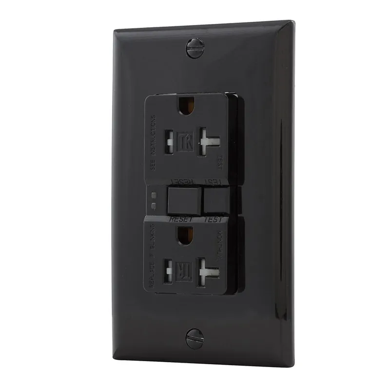 Best Seller Cooper Wiring Device TRSGF20BK 3-Wire 2-Pole Tamper-Resistant Self-Test GFCI Receptacle 125-Volt 20-Amp NEMA 5-20R Black