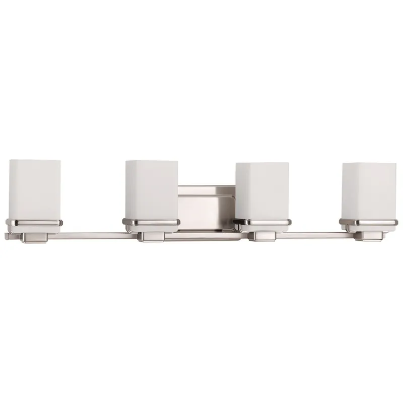 Progress Lighting P2196-09 4-Light Bath And Vanity Fixture 400-Watt 120-Volt AC Brushed Nickel Metric Limited Edition