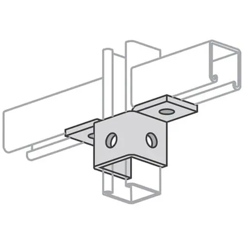 Power Strut PS-923-EG Electrogalvanized Steel 5-Hole Double Wing Connector Must Have