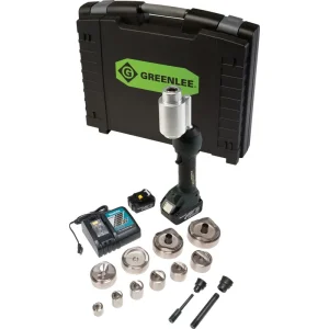 Final Sale Greenlee LS100X11SBSP4 10 - 14 Gauge Mild Steel Knockout Punch Driver Kit 4 - 6-Inch Intelli-Punch