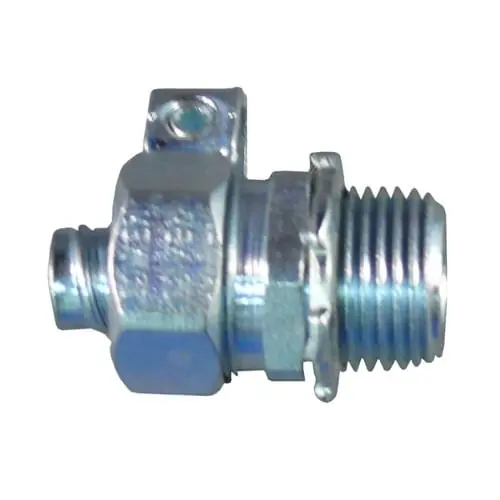 Appleton ST-50L Electroplated Zinc Steel Plain Throat Straight Liquidtight Connector With Grounding Lug 1/2-Inch Liquidtight ST™ Hassle-Free Returns