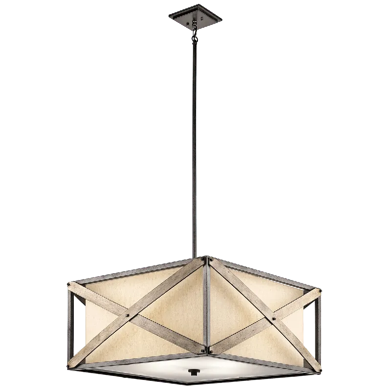 Bulk Order Kichler 43776AVI 4-Light Pendant Fixture 100-Watt 120-Volt Anvil Iron Cahoon