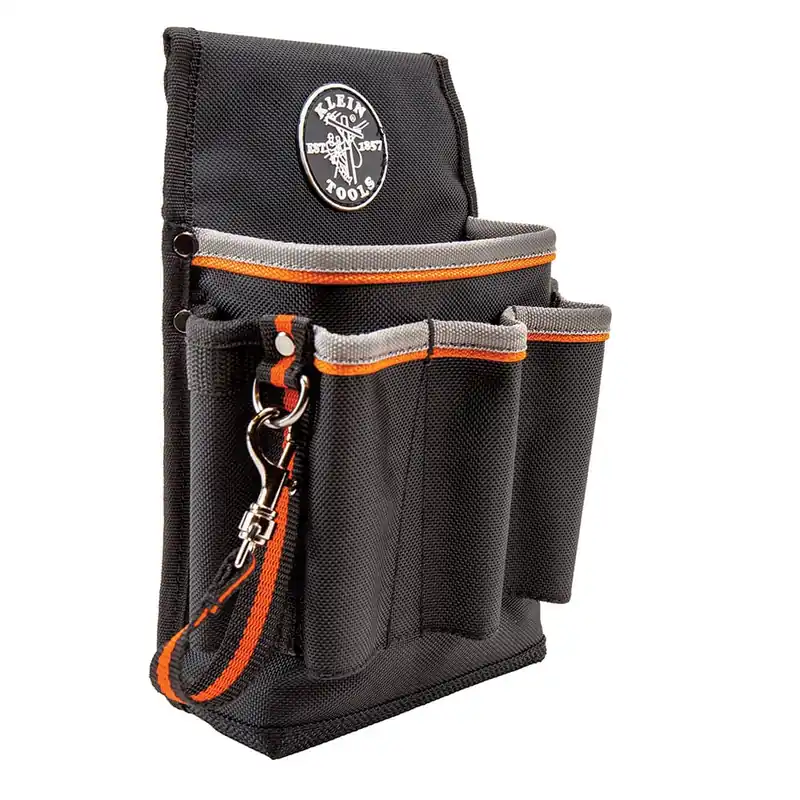 Klein Tools 5241 6 Pockets Heavy-Duty Reinforced Bottom Tool Pouch 1680D Ballistic Weave Black 10-1/4-Inch x 6-3/4-Inch x 10-1/4-Inch Worldwide Shipping