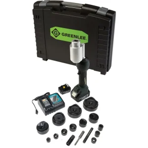 Greenlee LS100X11SB4 10 - 14 Gauge Mild Steel Knockout Punch Driver Kit 4 - 6-Inch Intelli-Punch Best Seller
