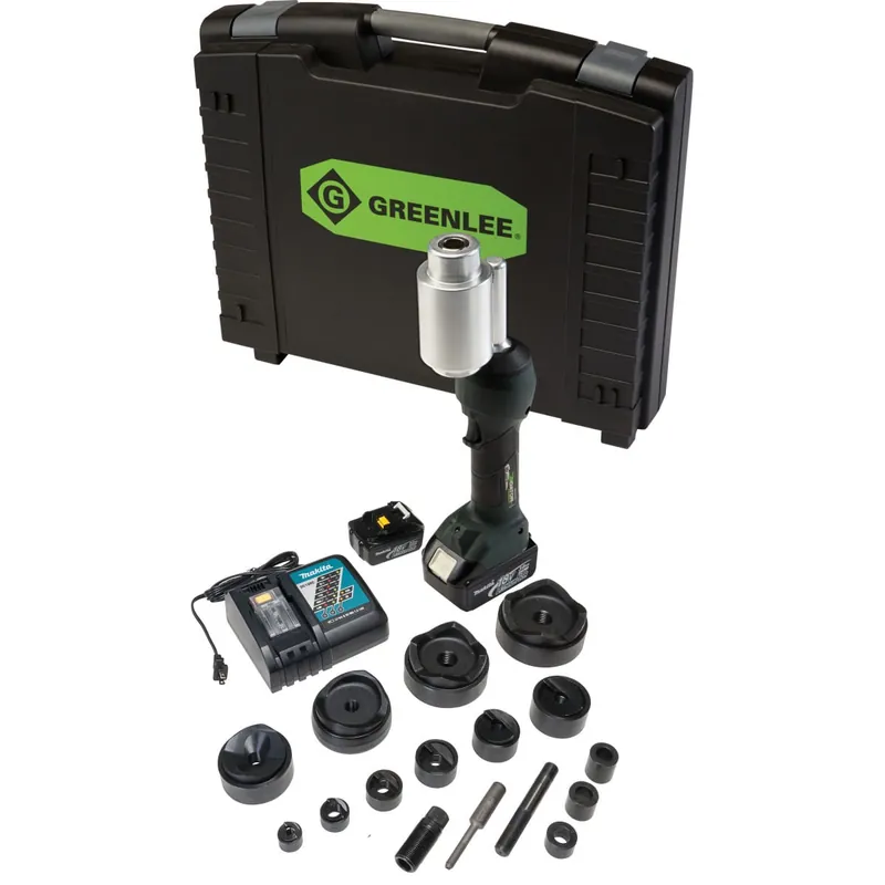 Greenlee LS100X11SB4 10 - 14 Gauge Mild Steel Knockout Punch Driver Kit 4 - 6-Inch Intelli-Punch Best Seller