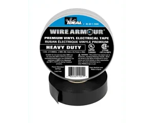 Ideal Industries 46-88-1.5X66 Premium Professional Heavy-Duty Electrical Tape 1-1/5-Inch x 66-ft x 8.5 mil Vinyl Backing Black Wire Armour™ Fresh Stock