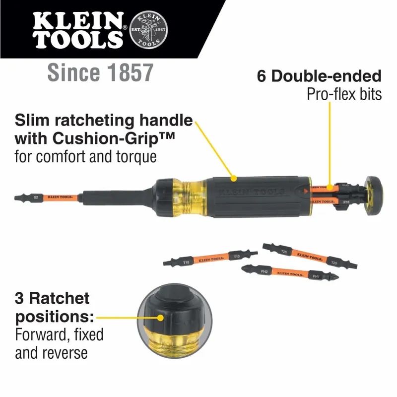 KLE 32313HD 13 IN 1 RATCHETING IMPACT RATED SCREWDRIVER Seasonal Sale
