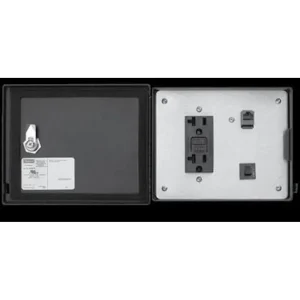 Discount Ethernet Prog Port GFCI, Type 4/4X/12, 143 mm x 176 mm x 24 mm, Aluminum, Black