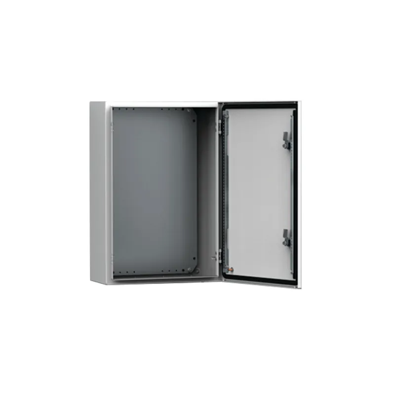 Editor’s Pick Single Door encl. Mild Steel, MAS with Plate, 400x300x210mm, Light Gray
