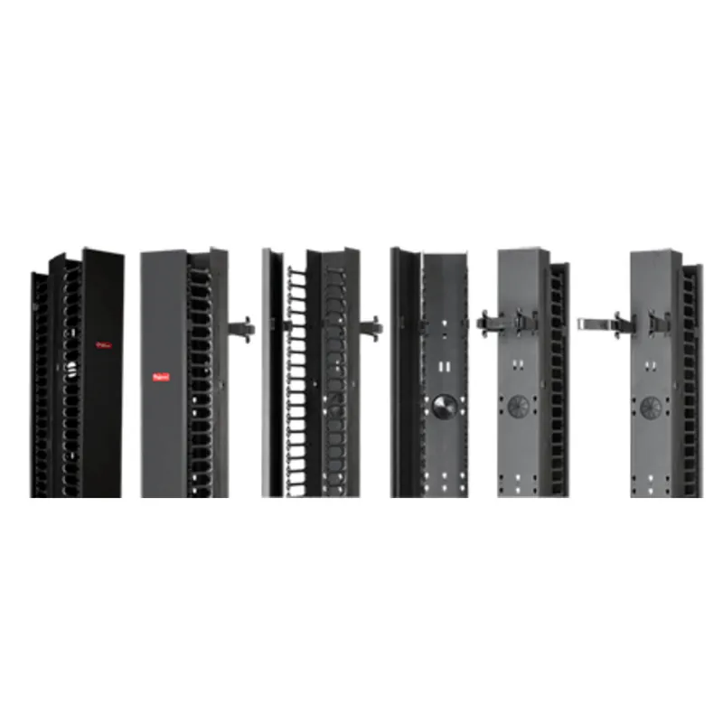 Wholesale CableTek-EC Vertical Cable Manager Double Finger, 84.00x6.50x20.85, Black, Steel