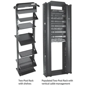 Rack, Open Frame, 2 Post, 84" H x20.25" W x 15" D, 3" Column Width Warranty Included
