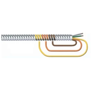 MC Cable, Aluminum Armor, 12/4 (BLK/GRY/ORA/YEL) w/Ground, Solid, 1000' New Release
