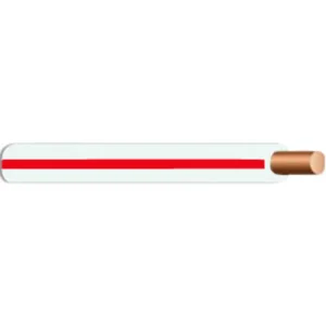 16 AWG MTW Stranded Copper, White w/Red Stripe, 2500' Best Seller